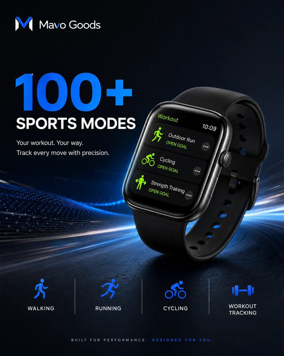 Mavo Smart Watch with Water Resistant Technology