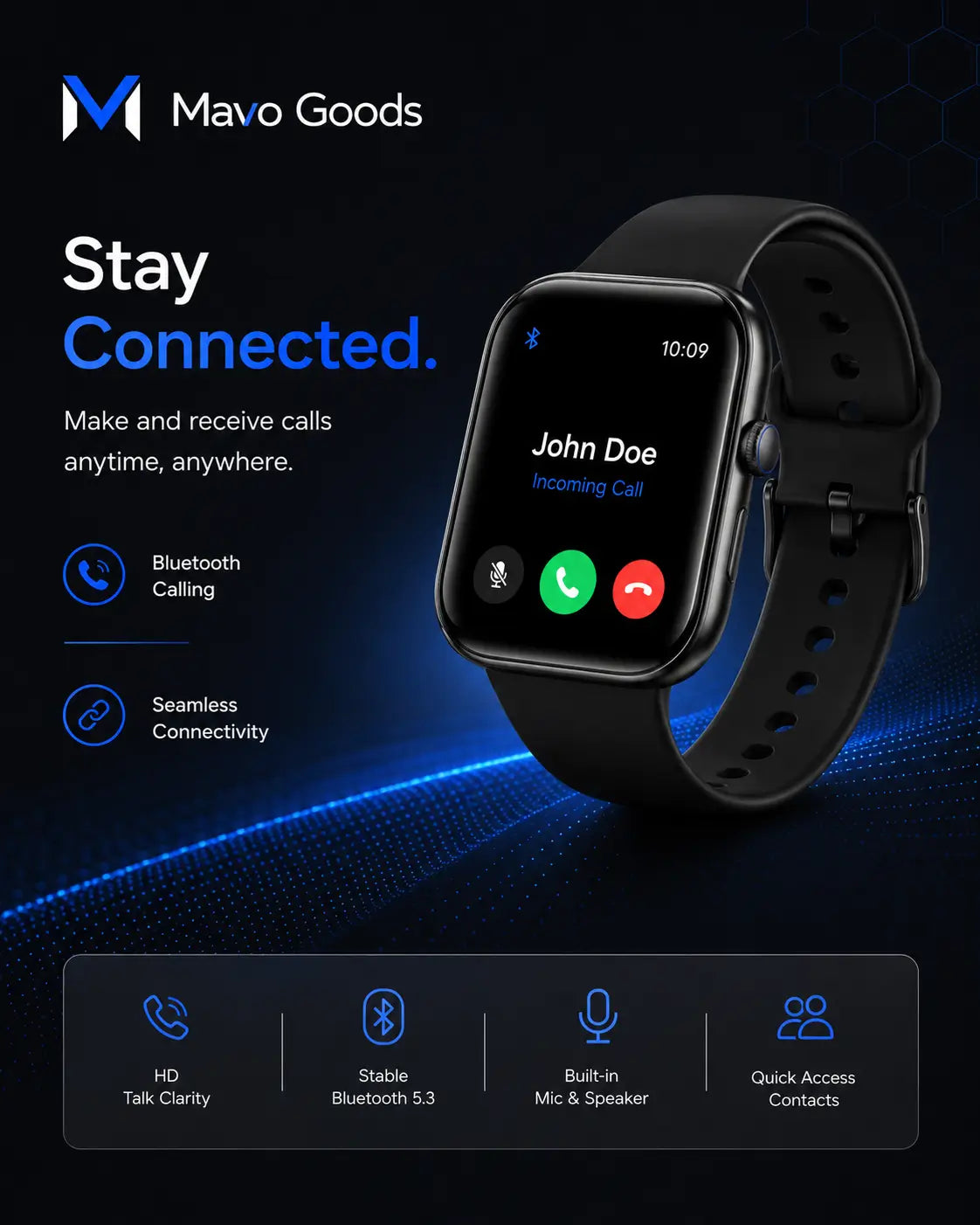 Mavo Smart Watch with Water Resistant Technology